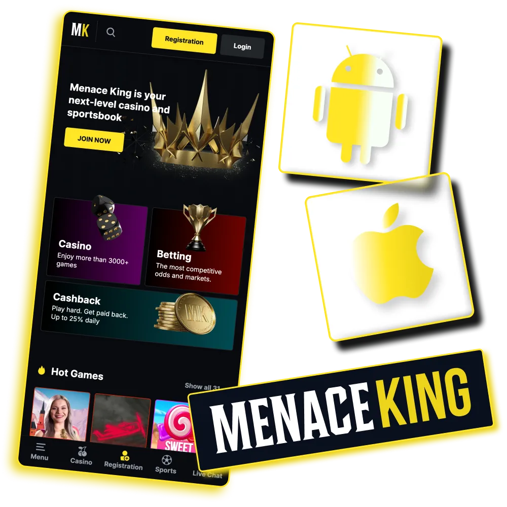 MenaceKing app com promoções e rodadas grátis no Brasil.