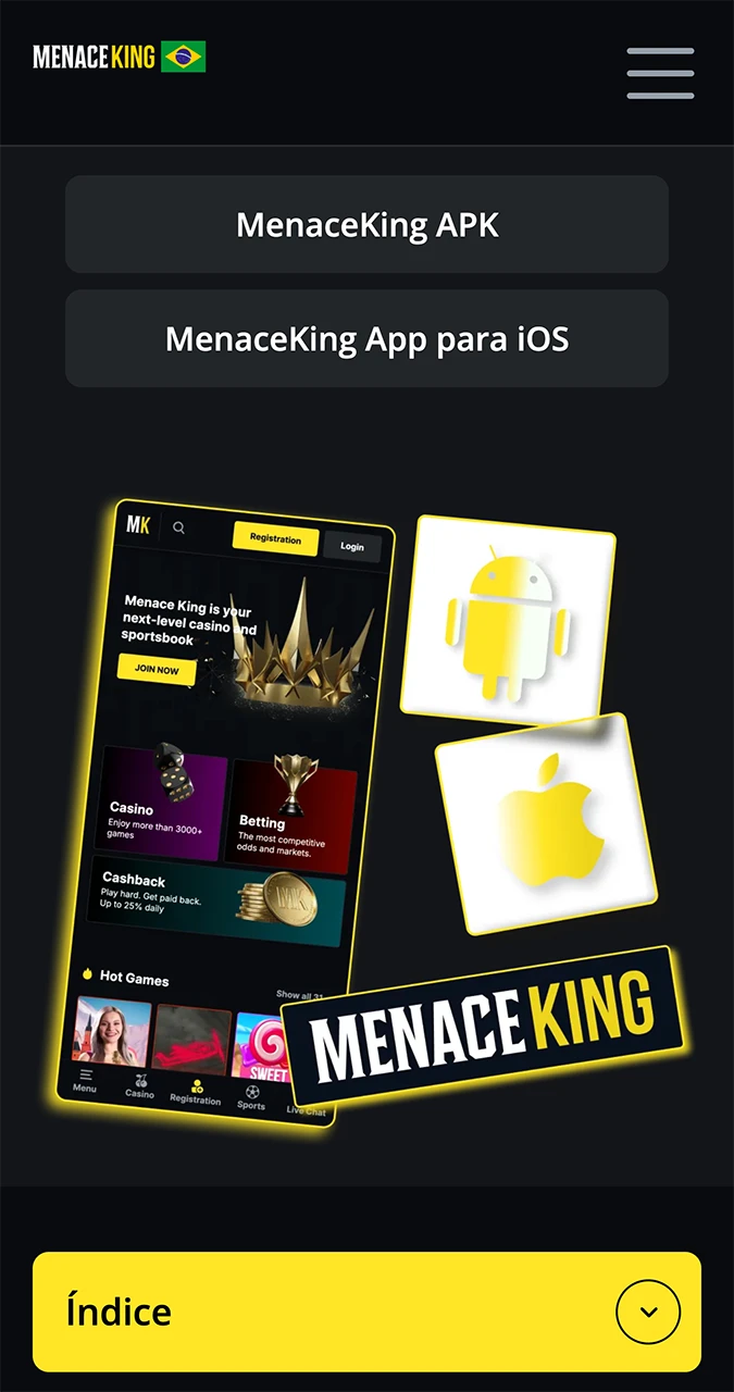 Selecione o botão para iniciar o download do aplicativo MenaceKing em seu dispositivo iOS.